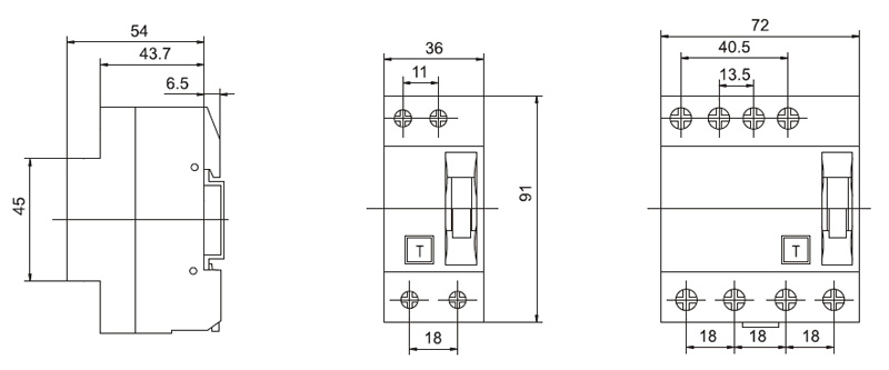 Overall and Mounting Dimensioned Chart