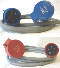 Cables with 3P+N+E connectors