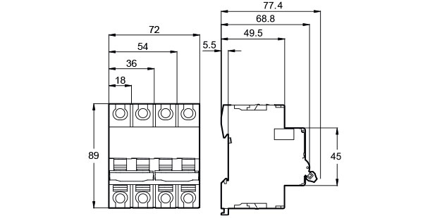 Overall and Mounting Dimensioned Chart